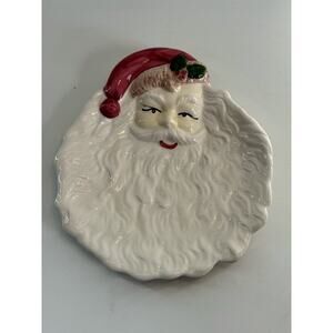 Vintage OCI 1990s Santa Dish Holiday Christmas  Seasonal Decor 8 x 7